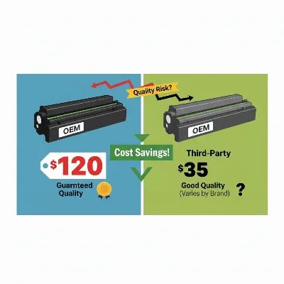 Comparison of OEM and third-party toner cartridges in terms of cost and quality for laser printers